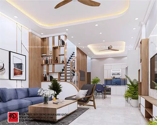Thiết kế thi công nội thất trọn gói nhà phố hiện đại 5x15m tại Phan Thiết Bình Thuận 